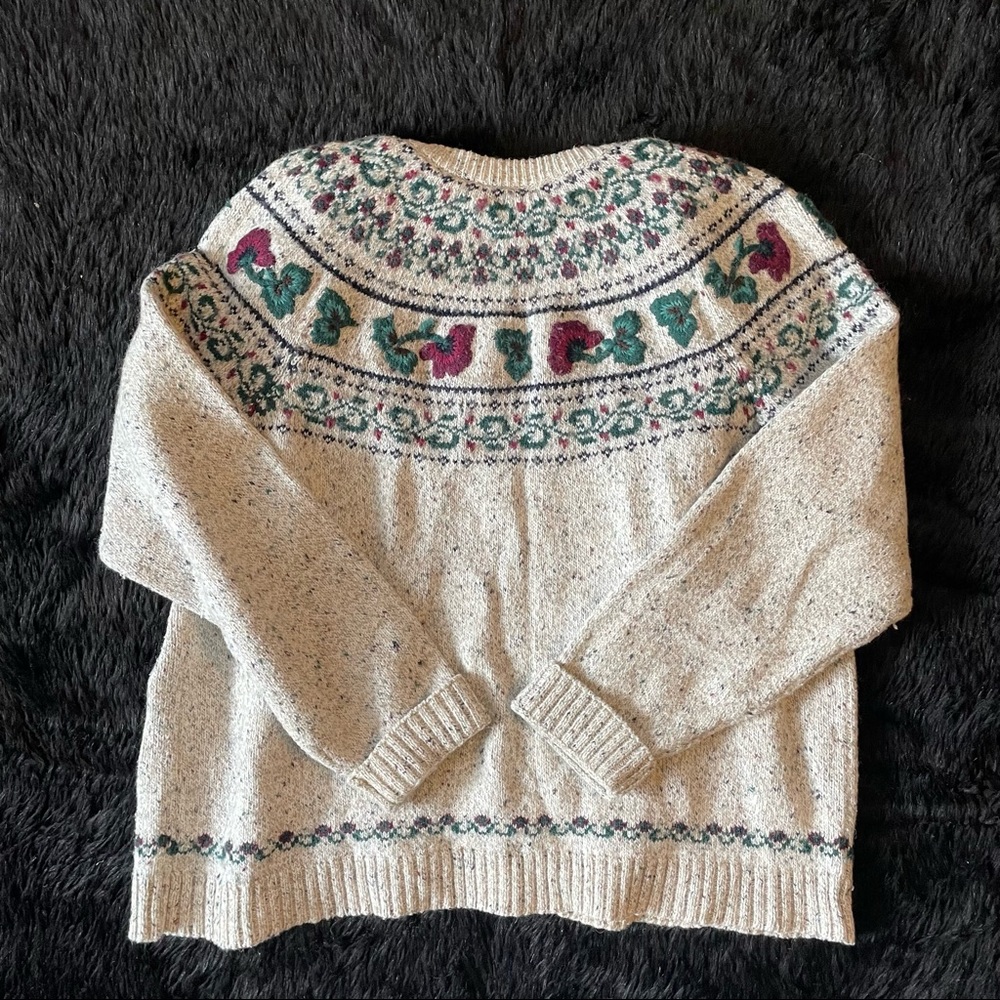90s Y2K granny chic cottage core Northern Reflections fair isle cardigan Pansy - Picture 7 of 14